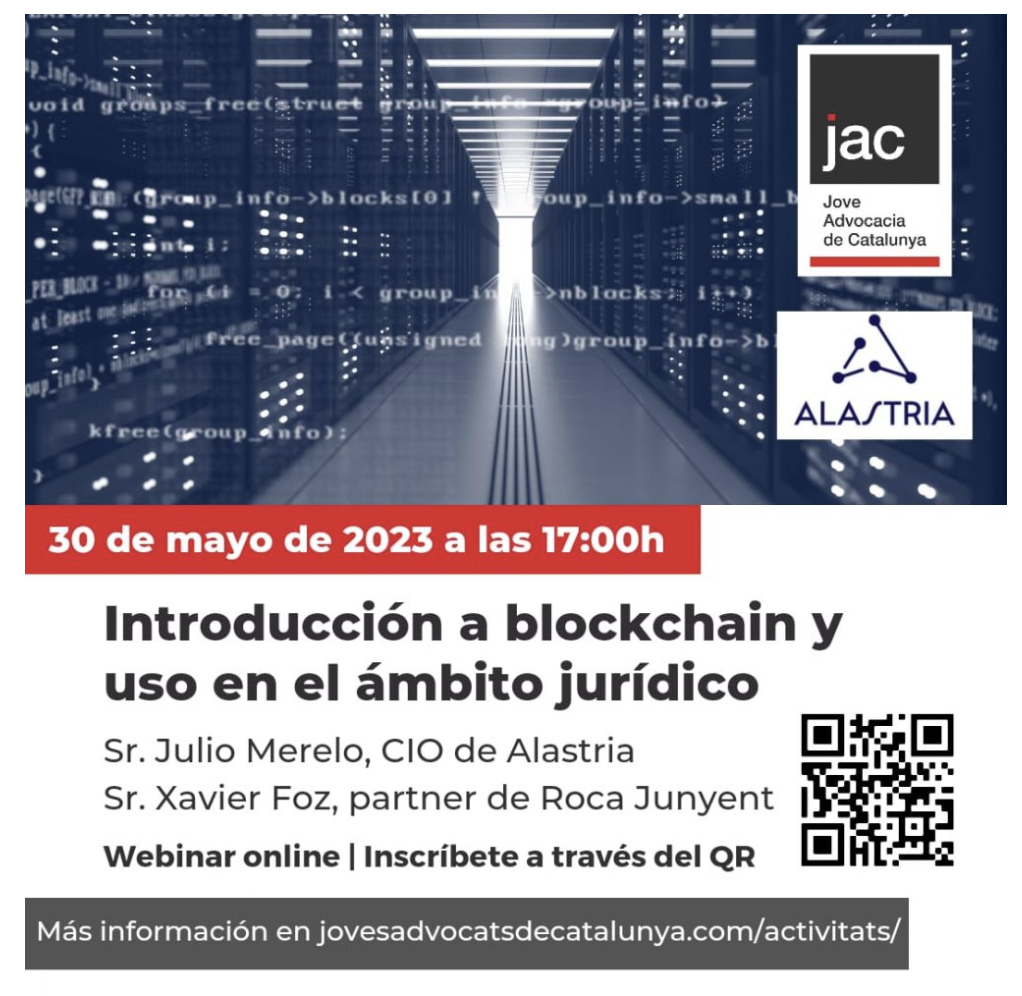 Webinar “Introducción a Blockchain y uso en el ámbito jurídico”